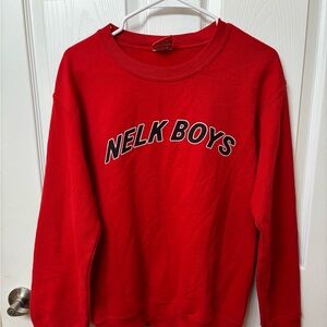Full Send by Nelk Boys Red Collegiate Crewneck Sweatshirt Size Small RARE